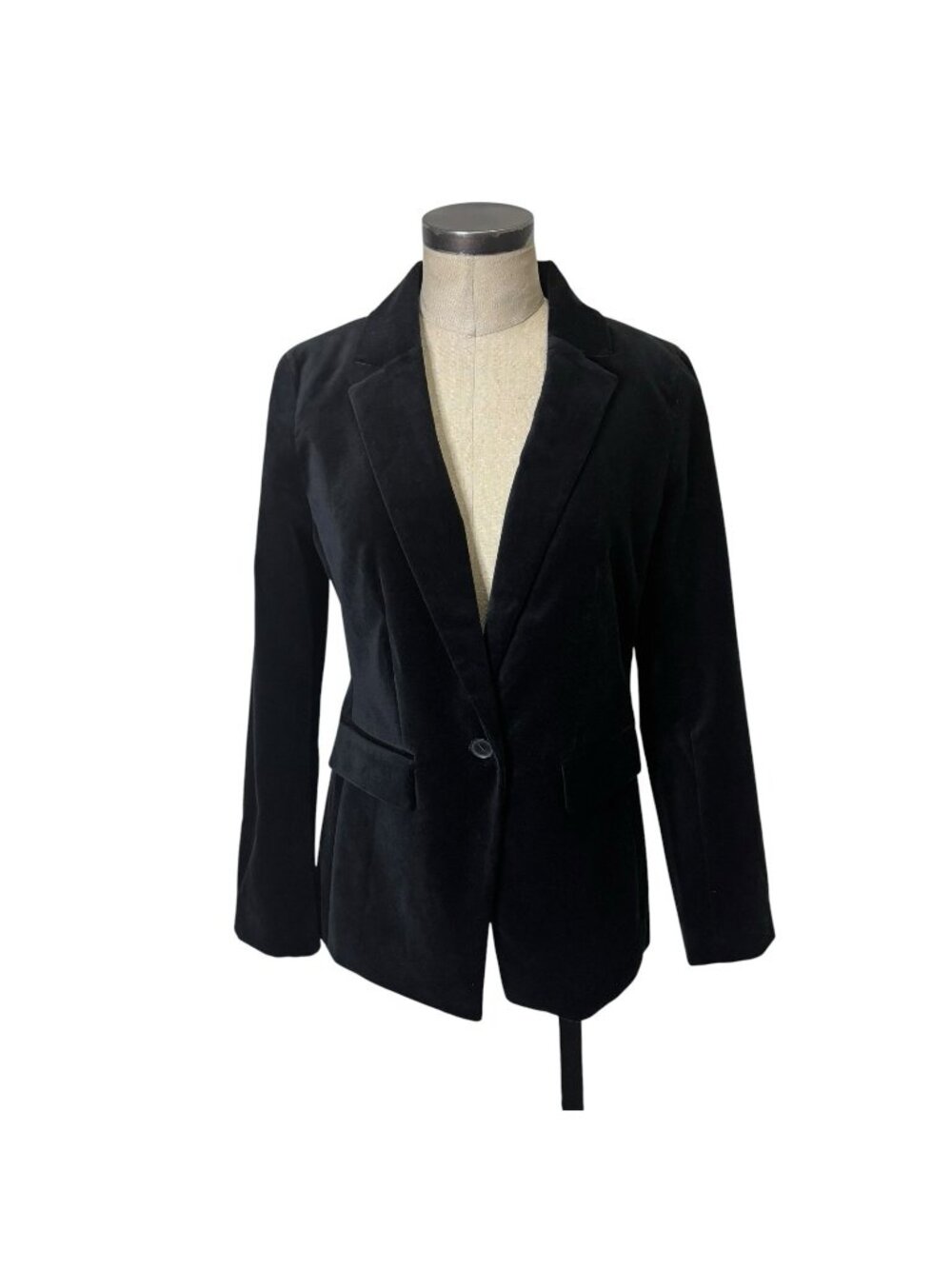 LOFT Velvet Modern Blazer 6 Black